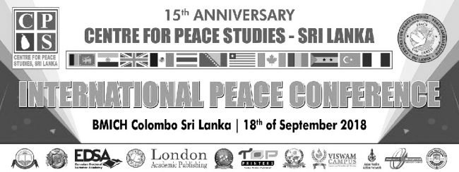 International Peace Conference event banner, Colombo 2018