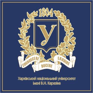 Coat of arms of V. N. Karazin Kharkiv National University, bearing the year 1804 and the motto Cognoscere · Docere · Erudire